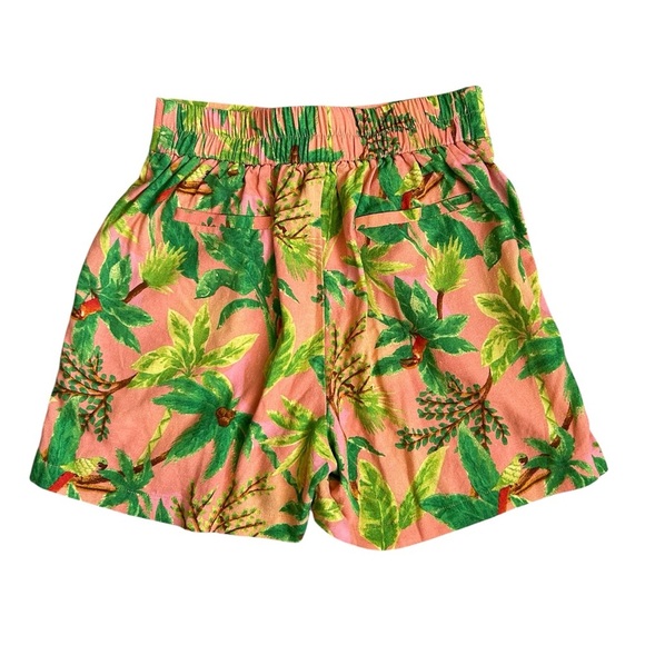 Monteau NWT Linen Blend Tropical Pattern Shorts size small - Picture 4 of 7